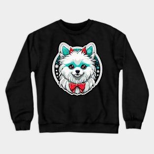 Pomeranian Christmas Illustration Crewneck Sweatshirt